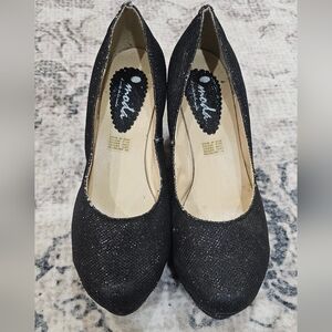 Mootsies Tootsies Black Sparkle Heels